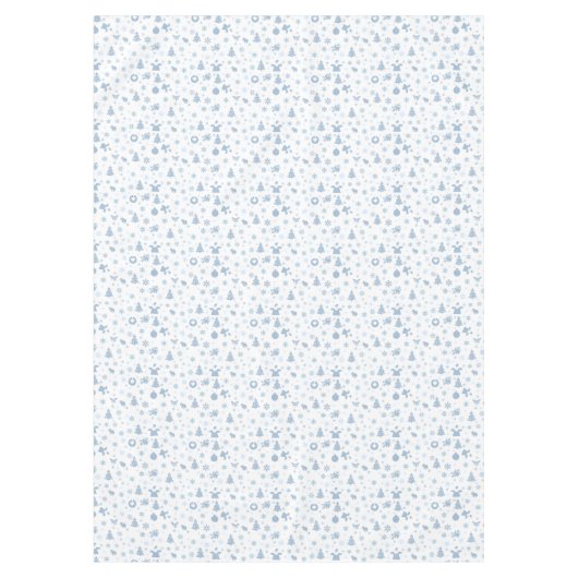 Steel Blue Christmas Pattern auf White Tischdecke (Vorderseite)
