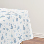 Steel Blue Christmas Pattern auf White Tischdecke (Beispiel)