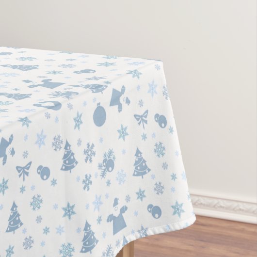 Steel Blue Christmas Pattern auf White Tischdecke (Beispiel)