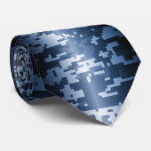 Steel Blue Digital Camouflage Krawatte (Gerollt)