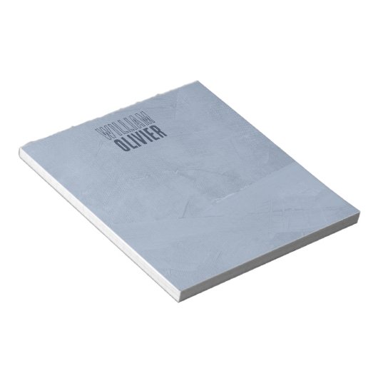 Steel Blue Faint Paint Brush Textur Name hinzufüge Notizblock (angewinkelt)