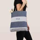 Steel Blue Glitzer Mit Monogramm Tasche (Von Nahem)