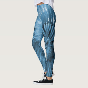 Steel Blue Gray Psychedelic Sternexplosion Gefärbt Leggings