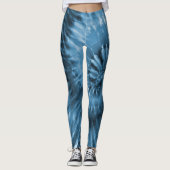 Steel Blue Gray Psychedelic Sternexplosion Gefärbt Leggings (Vorderseite)