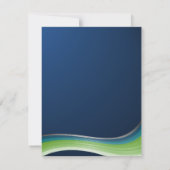 Steel Blue Green Wave Celebration Empfang Card Einladung (Rückseite)