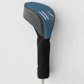 Steel Blue initialisiert Golf Headcover (angewinkelt)