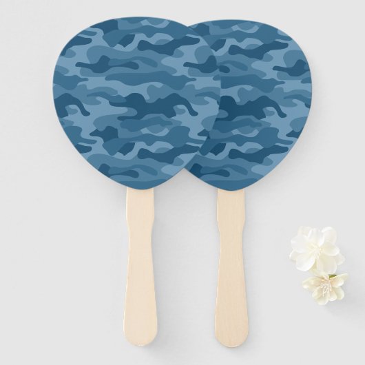 Steel Blue Monocolor Camouflage Fächer (Vorne und Hinten)