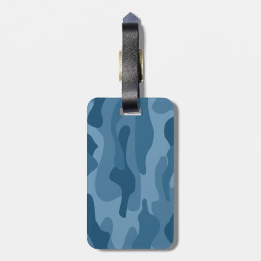 Steel Blue Monocolor Camouflage Gepäckanhänger (Rückseite vertikal)