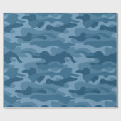 Steel Blue Monocolor Camouflage Geschenkpapier (Flach)