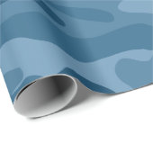Steel Blue Monocolor Camouflage Geschenkpapier (Rolleneckpunkt)