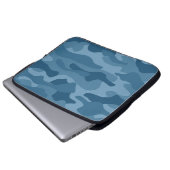 Steel Blue Monocolor Camouflage Laptopschutzhülle (Vorne Knopf)