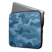 Steel Blue Monocolor Camouflage Laptopschutzhülle (Vorderseite Links)