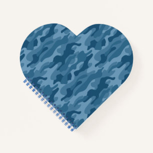 Steel Blue Monocolor Camouflage Notizblock