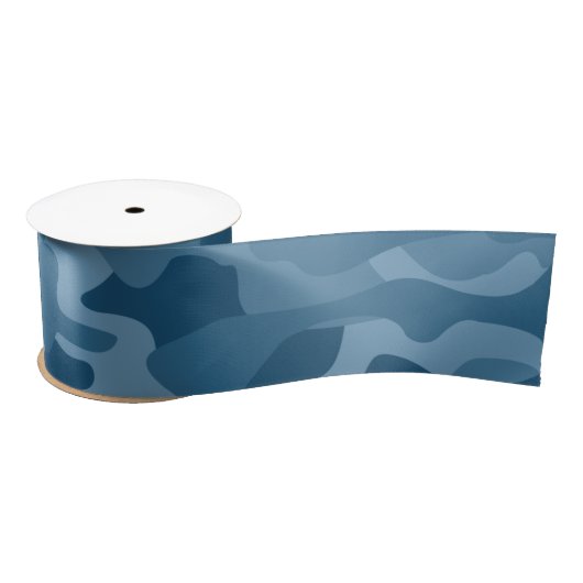 Steel Blue Monocolor Camouflage Satinband (Spule)