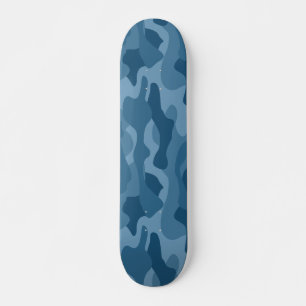 Steel Blue Monocolor Camouflage Skateboard