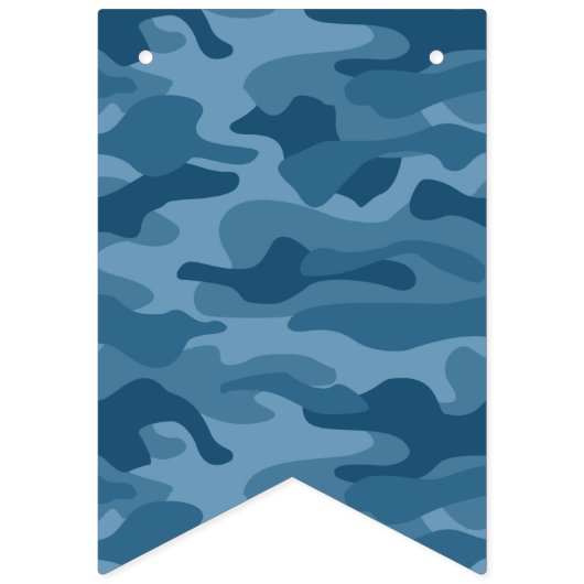 Steel Blue Monocolor Camouflage Wimpelkette (Erste Fahne)