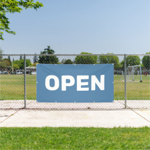 Steel Blue OPEN Banner