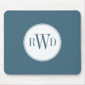 Steel Blue Pinstripe Monogram Mousepad (Vorne)