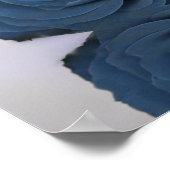 Steel Blue Rose 20 Table Wedding Seating Chart Poster (Ecke)