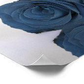 Steel Blue Rose 6 Table Wedding Chart Poster (Ecke)