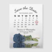 Steel Blue Rose Save the Date Kalender Magnet (Vorderseite)