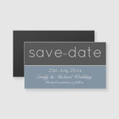 Steel Blue Save the Date Magnetic Wedding Magnetkarte (Vorne/Hinten)