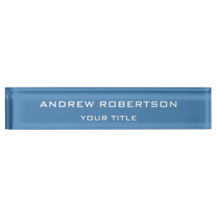 Steel Blue Schlicht Elegant Minimalistisch Simple Namensplakette