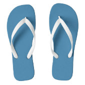 Steel Blue Solid Blank Color Badesandalen (Fußbett)