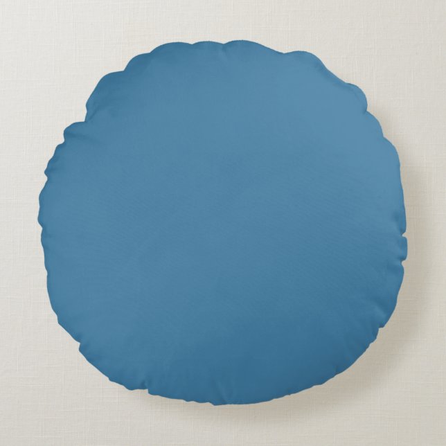Steel Blue Solid Blank Color Rundes Kissen (Vorderseite)