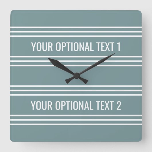 Steel Blue Stripes custom wall clock Quadratische Wanduhr (Vorderseite)