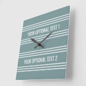 Steel Blue Stripes custom wall clock Quadratische Wanduhr (Winkel)