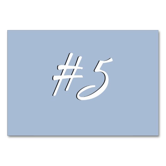 Steel Blue Table Placecards Tischnummer (Vorderseite)