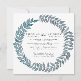 Steel Blue Vine | Jubiläum der Aquarellfarben Part Einladung