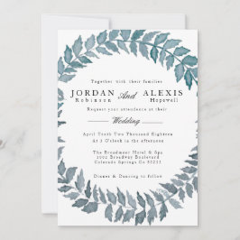 Steel Blue Vine | Wasserfarbenfrohe Hochzeit Einladung