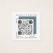 Steel Blue Wedding QR Code Enclosure Card (Vorderseite)