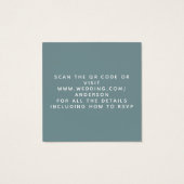 Steel Blue Wedding QR Code Enclosure Card (Rückseite)