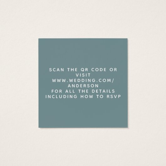 Steel Blue Wedding QR Code Enclosure Card (Rückseite)
