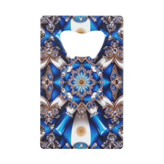 Steel Bottle Opener mit argentinischen Farben Geldbeutel Flaschenöffner (Vorderseite)