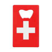 Steel Bottle Opener mit der Flagge der Schweiz Geldbeutel Flaschenöffner (Vorderseite)