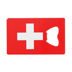 Steel Bottle Opener mit der Flagge der Schweiz Geldbeutel Flaschenöffner