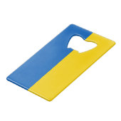Steel Bottle Opener mit der Flagge der Ukraine Geldbeutel Flaschenöffner (Vorderseite Schrägansicht)