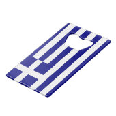 Steel Bottle Opener mit der Flagge Griechenlands Geldbeutel Flaschenöffner (Vorderseite Schrägansicht)