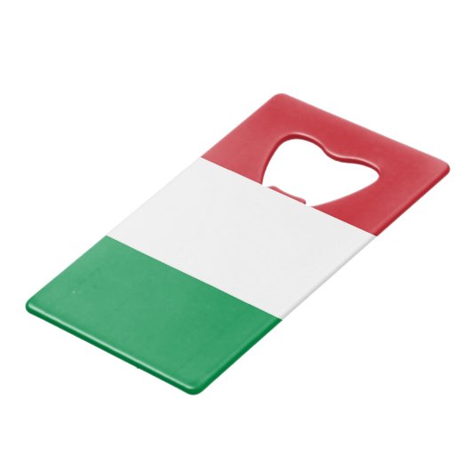 Steel Bottle Opener mit der Flagge Italiens Geldbeutel Flaschenöffner (Vorderseite Schrägansicht)