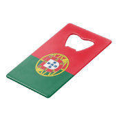 Steel Bottle Opener mit der Flagge Portugals Geldbeutel Flaschenöffner (Vorderseite Schrägansicht)