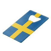 Steel Bottle Opener mit der Flagge Schwedens Geldbeutel Flaschenöffner (Vorderseite Schrägansicht)