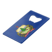 Steel Bottle Opener mit der Flagge von Vermont, US Geldbeutel Flaschenöffner (Vorderseite Schrägansicht)