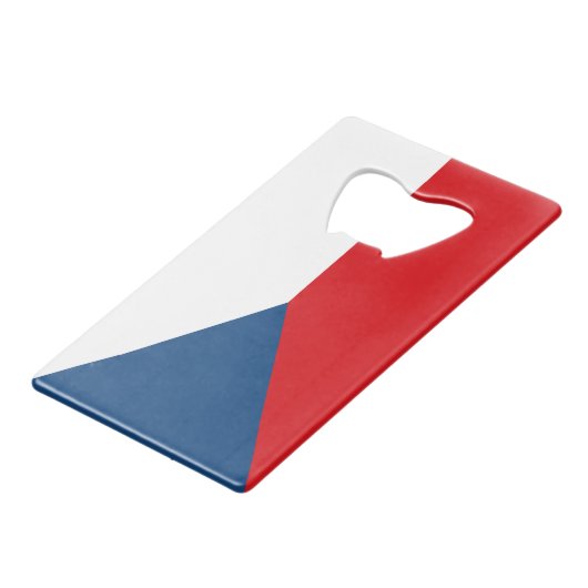 Steel Bottle Opener mit der tschechischen Flagge Geldbeutel Flaschenöffner (Vorderseite Schrägansicht)