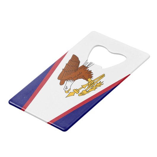 Steel Bottle Opener mit Fahne von Amerikanisch Sam Geldbeutel Flaschenöffner (Rückseite Schrägansicht)