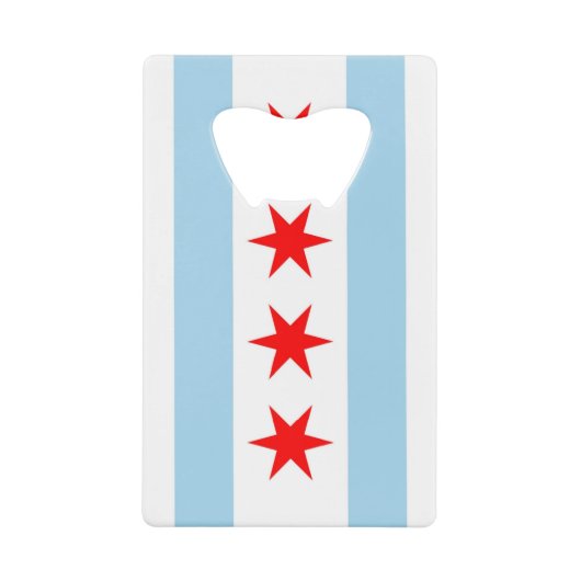 Steel Bottle Opener mit Flagge Chicago, USA Geldbeutel Flaschenöffner (Vorderseite)