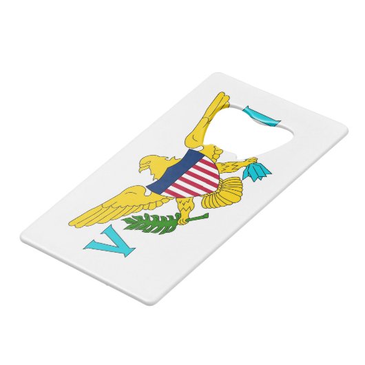 Steel Bottle Opener mit Flagge der Jungfrau Island Geldbeutel Flaschenöffner (Rückseite Schrägansicht)